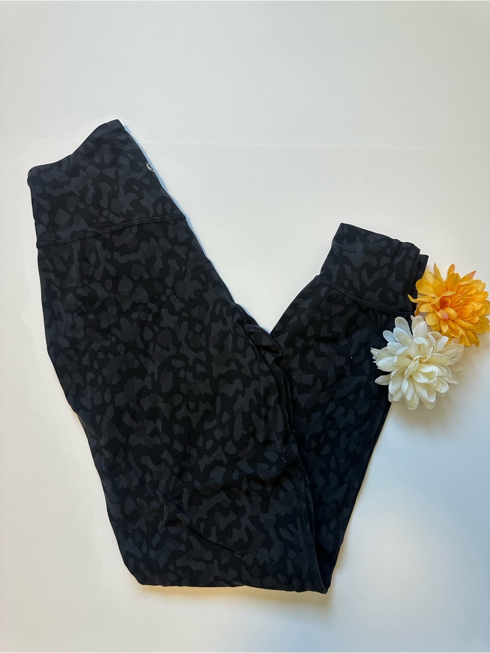 lululemon athletica Black Tonal Leopard-Print Joggers